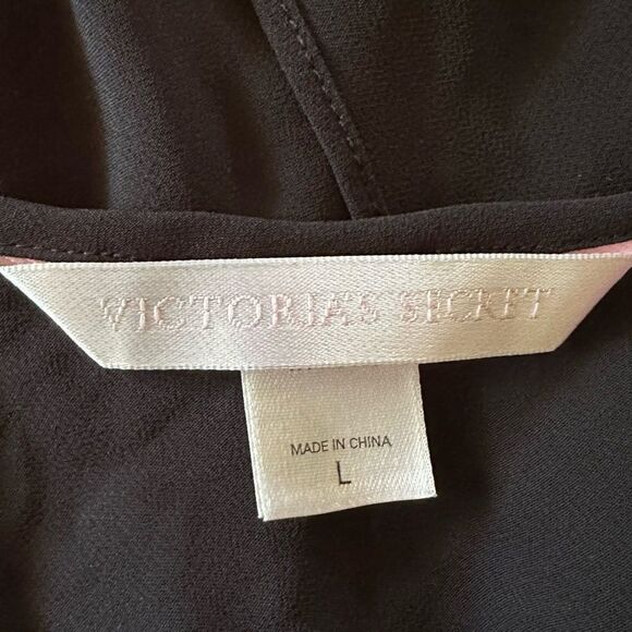 Victoria Secret Black Cami Swimsuit Ruffled Maxi Coverup Sheer Flowy Beach Slip - Picture 7 of 7